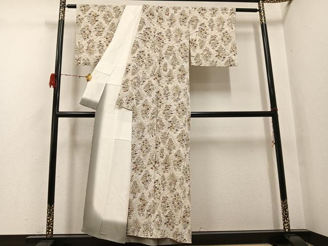平和屋着物●上質な小紋　草花文　正絹　逸品　AABH2052ph