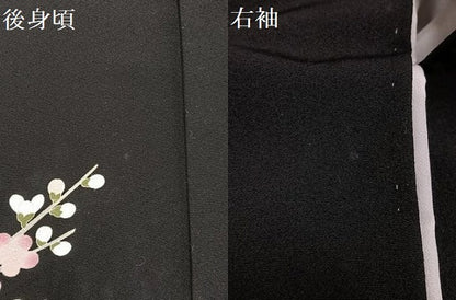 平和屋着物●十日町友禅作家　岡村蒼風　黒留袖　群れ鶴草花文　正絹　逸品　AABH2055ph