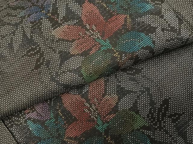 平和屋着物●本場大島紬　カタス7マルキ　草花文　正絹　逸品　未使用　AABH2056ph