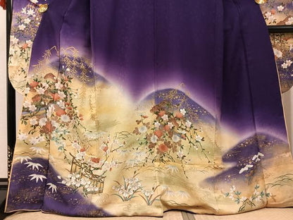 平和屋着物●豪華振袖　松竹梅　暈し染め　金彩　やまと誂製　正絹　逸品　AABH2057ph