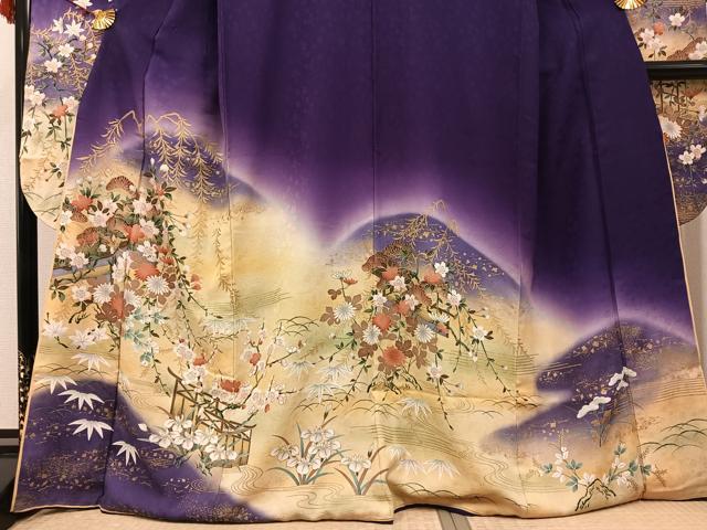 平和屋着物●豪華振袖　松竹梅　暈し染め　金彩　やまと誂製　正絹　逸品　AABH2057ph
