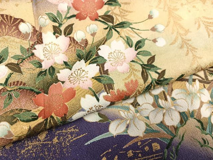 平和屋着物●豪華振袖　松竹梅　暈し染め　金彩　やまと誂製　正絹　逸品　AABH2057ph