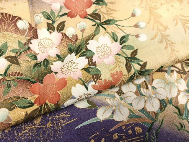 平和屋着物●豪華振袖　松竹梅　暈し染め　金彩　やまと誂製　正絹　逸品　AABH2057ph