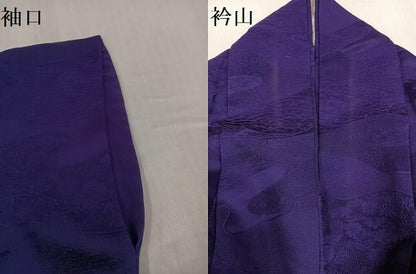 平和屋着物●上質な色無地　吉祥草花地紋　濃鼠色　正絹　逸品　AABH2065ph