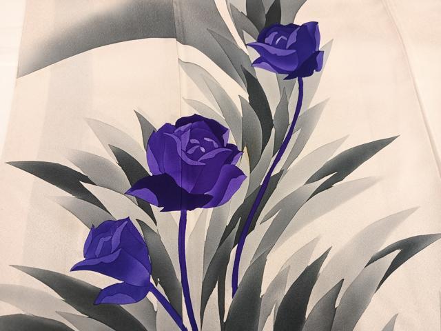 平和屋着物●訪問着　薔薇　バラ　正絹　逸品　AABH2066ph