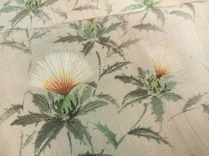 平和屋着物●訪問着　作家物　彩峯　紬地　手描き　草花　紅花　暈し染め　正絹　逸品　AABH2072ph