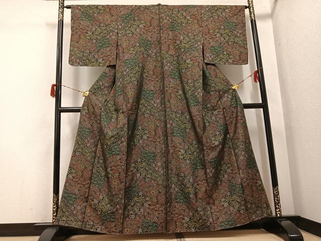 平和屋着物●本場大島紬　草花文　正絹　逸品　未使用　AABH2073ph 平和屋着物○本場大島紬 草花文 正絹 逸品 未使用 AABH2073ph