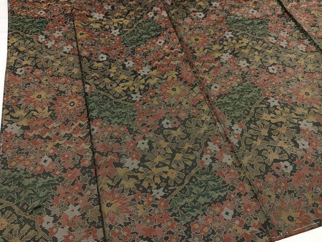 平和屋着物●本場大島紬　草花文　正絹　逸品　未使用　AABH2073ph 平和屋着物○本場大島紬 草花文 正絹 逸品 未使用 AABH2073ph