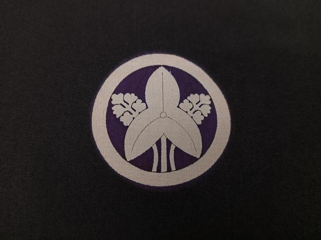 平和屋着物●男性　黒紋付・羽織セット　正絹　逸品　AABH2074ph
