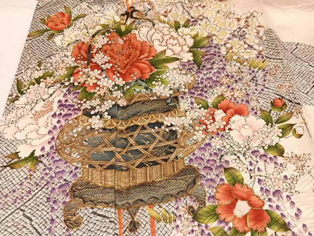 平和屋着物●豪華振袖　駒刺繍　飾花文　金彩　正絹　逸品　AABH2077ph
