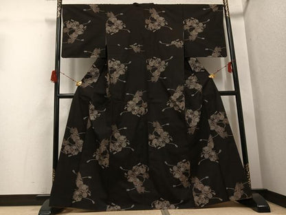 平和屋着物●本場大島紬　地空き　カタス9マルキ　唐獅子　正絹　逸品　AABH2078ph
