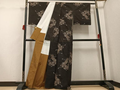 平和屋着物●本場大島紬　地空き　カタス9マルキ　唐獅子　正絹　逸品　AABH2078ph