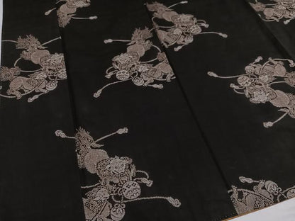 平和屋着物●本場大島紬　地空き　カタス9マルキ　唐獅子　正絹　逸品　AABH2078ph