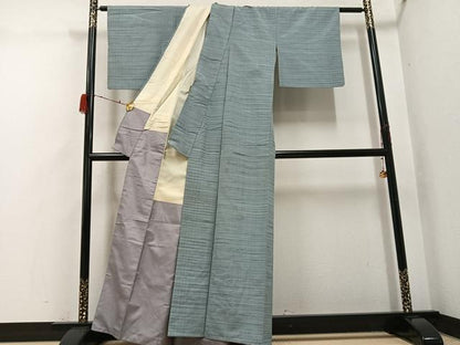 平和屋着物●紅花紬　米沢　霞紋　正絹　逸品　AABH2079ph
