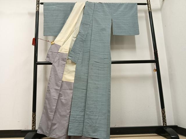 平和屋着物●紅花紬　米沢　霞紋　正絹　逸品　AABH2079ph