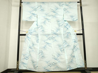 平和屋着物＊夏物 小紋 絽 松 洗える着物 AABH2086ck