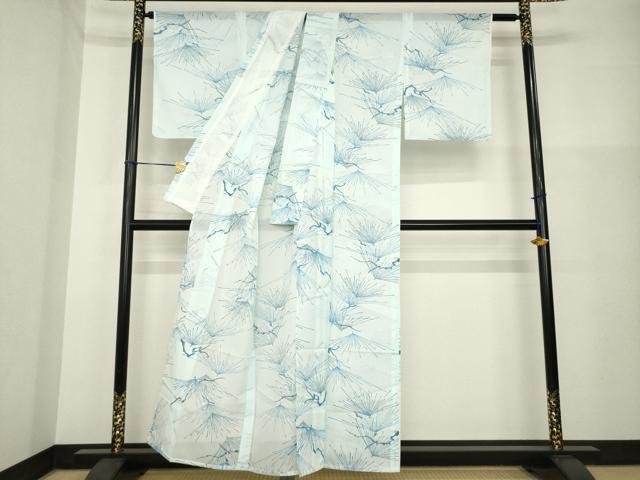 平和屋着物＊夏物 小紋 絽 松 洗える着物 AABH2086ck