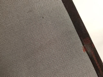 平和屋着物＊夏物　小紋　紗　七宝文　黒地　ロング丈　正絹　逸品　未使用　AABH2092ck