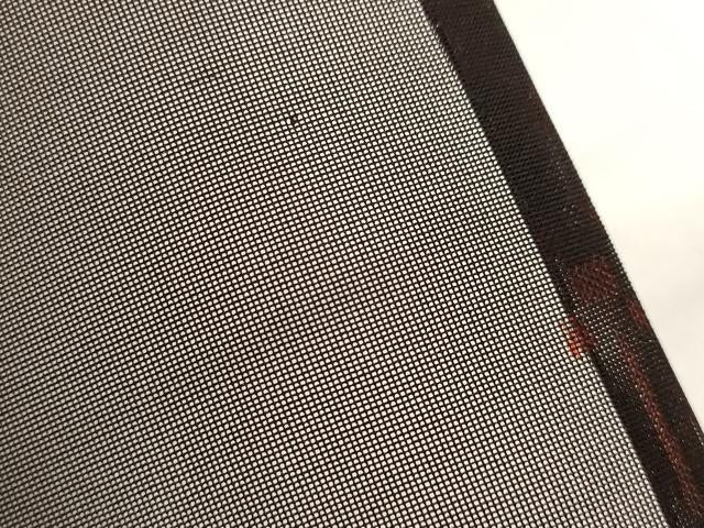 平和屋着物＊夏物　小紋　紗　七宝文　黒地　ロング丈　正絹　逸品　未使用　AABH2092ck