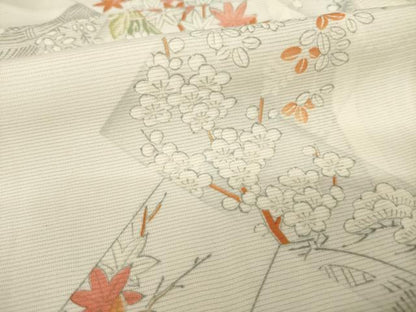 平和屋着物＊夏物 小紋 絽 短冊花文 正絹 逸品 AABH2095ck