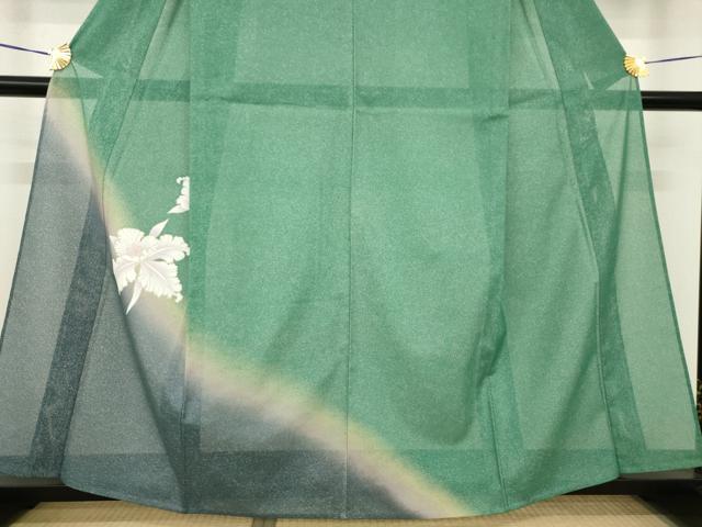 平和屋着物＊夏物 訪問着 絽 舞花文 暈し染め 金彩 洗える着物 AABH2099ck