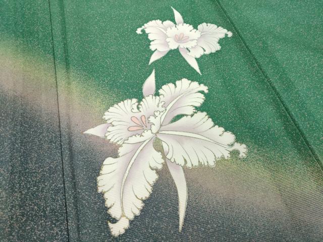 平和屋着物＊夏物 訪問着 絽 舞花文 暈し染め 金彩 洗える着物 AABH2099ck