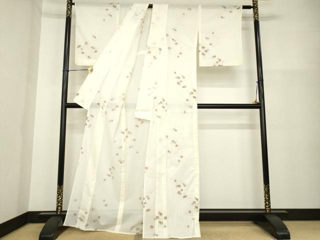 平和屋着物＊夏物 小紋 糸巻文 洗える着物 AABH2101ck