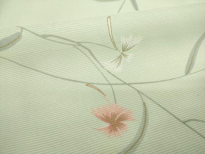平和屋着物＊夏物 小紋 絽 草花文 洗える着物 AABH2103ck