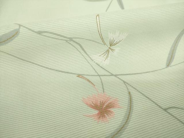 平和屋着物＊夏物 小紋 絽 草花文 洗える着物 AABH2103ck