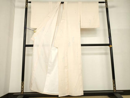 平和屋着物＊夏物 小紋 幾何学文様 革色 洗える着物 AABH2104ck