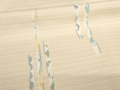 平和屋着物＊夏物 小紋 幾何学文様 革色 洗える着物 AABH2104ck