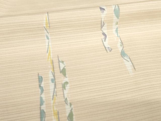 平和屋着物＊夏物 小紋 幾何学文様 革色 洗える着物 AABH2104ck