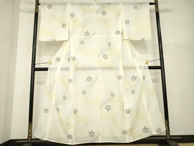 平和屋着物＊夏物 小紋 絽 楓 暈し染め 洗える着物 AABH2112ck