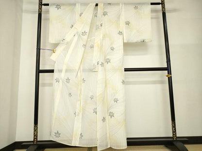 平和屋着物＊夏物 小紋 絽 楓 暈し染め 洗える着物 AABH2112ck