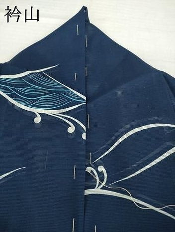 平和屋着物＊夏物 小紋 絽 立波文 洗える着物 AABH2114ck