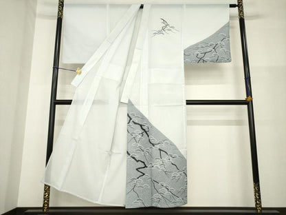 平和屋着物＊夏物　男性　訪問着　絽　松　金彩　洗える着物　AABH2115ck