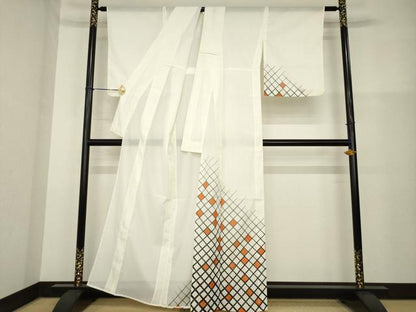 平和屋着物＊夏物 訪問着 絽 網目文 金彩 洗える着物 AABH2116ck