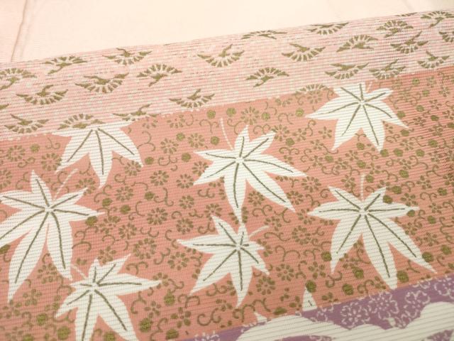 平和屋着物＊夏物 訪問着 絽 横段文 金彩 AABH2117ck