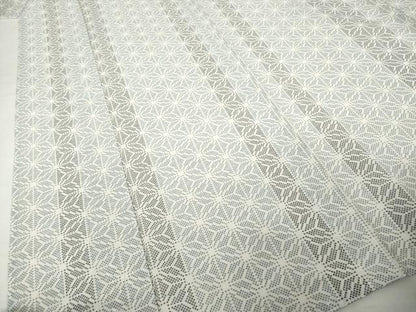 平和屋着物＊夏物 小紋 絽 麻の葉文 洗える着物 AABH2118ck