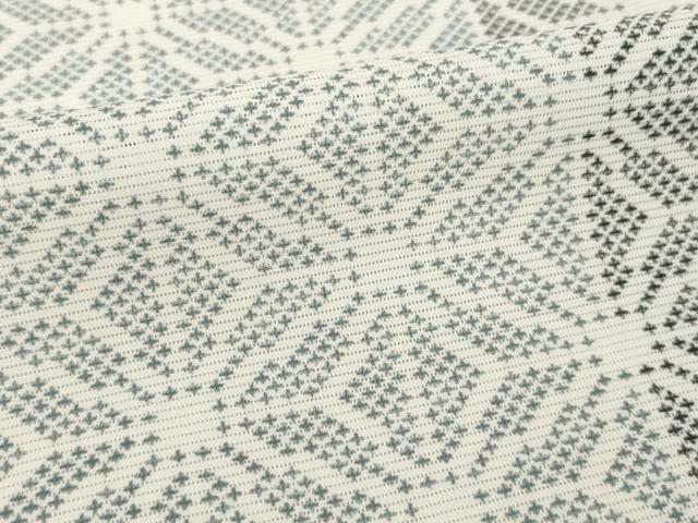 平和屋着物＊夏物 小紋 絽 麻の葉文 洗える着物 AABH2118ck