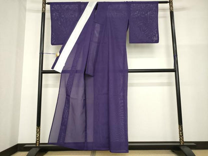 平和屋着物＊夏物 色無地 絽 濃鼠色 洗える着物 AABH2120ck