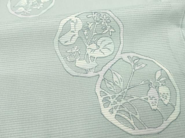 平和屋着物＊夏物 小紋 絽 花丸文 洗える着物 AABH2122ck