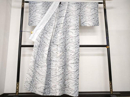 平和屋着物＊夏物 小紋 絽 草花間道 洗える着物 AABH2125ck