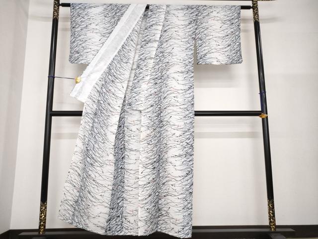 平和屋着物＊夏物 小紋 絽 草花間道 洗える着物 AABH2125ck