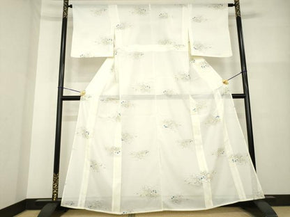 平和屋着物＊夏物 小紋 絽 草花文 小田急百貨店扱い 洗える着物 AABH2126ck