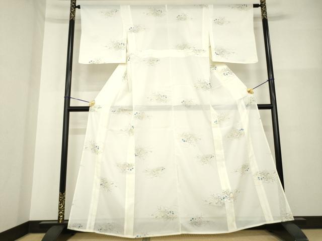 平和屋着物＊夏物 小紋 絽 草花文 小田急百貨店扱い 洗える着物 AABH2126ck