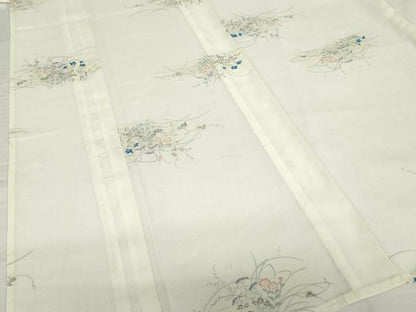 平和屋着物＊夏物 小紋 絽 草花文 小田急百貨店扱い 洗える着物 AABH2126ck