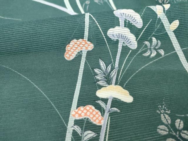 平和屋着物＊夏物 小紋 絽 草花間道 洗える着物 AABH2127ck