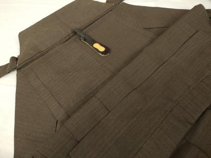 平和屋着物＊夏物　男性　行灯袴　横縞　正絹　逸品　AABH2133ck