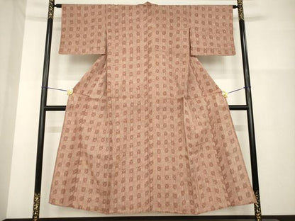 平和屋着物＊夏物 小千谷ちぢみ 幾何学文様 麻 逸品 AABH2134ck